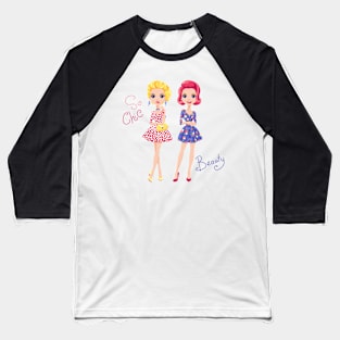 Pop Art cute fashion girls Baseball T-Shirt